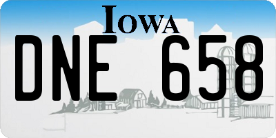 IA license plate DNE658