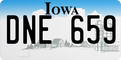 IA license plate DNE659