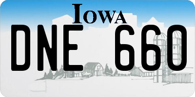 IA license plate DNE660