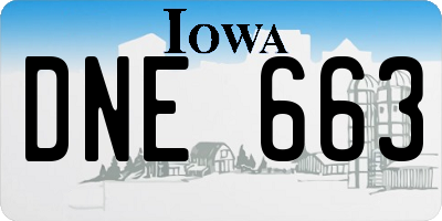 IA license plate DNE663