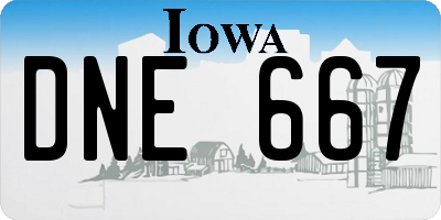 IA license plate DNE667