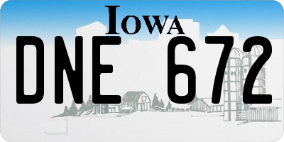 IA license plate DNE672