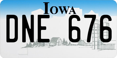 IA license plate DNE676