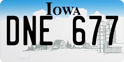 IA license plate DNE677