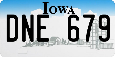 IA license plate DNE679