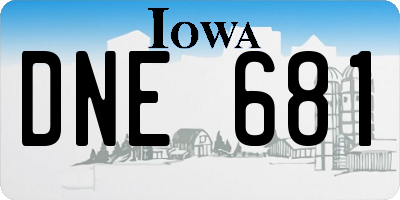 IA license plate DNE681
