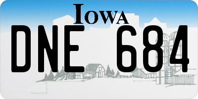 IA license plate DNE684