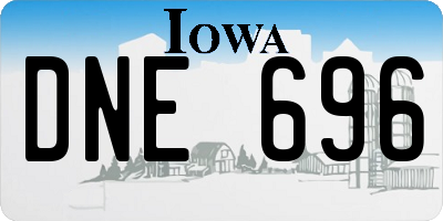 IA license plate DNE696