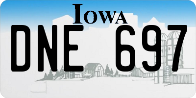 IA license plate DNE697