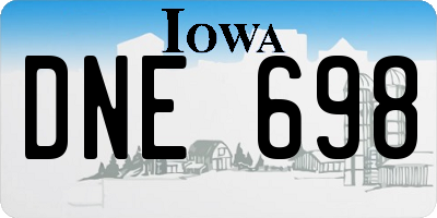 IA license plate DNE698