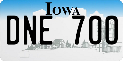 IA license plate DNE700