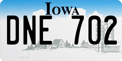 IA license plate DNE702