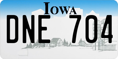 IA license plate DNE704