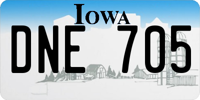 IA license plate DNE705