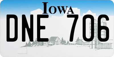 IA license plate DNE706