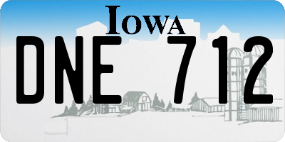 IA license plate DNE712