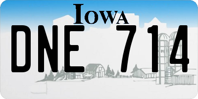 IA license plate DNE714