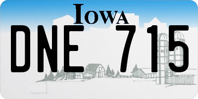 IA license plate DNE715