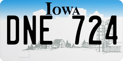 IA license plate DNE724