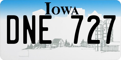 IA license plate DNE727