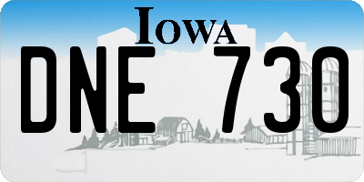 IA license plate DNE730