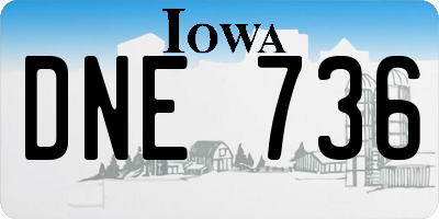 IA license plate DNE736