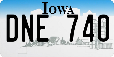 IA license plate DNE740