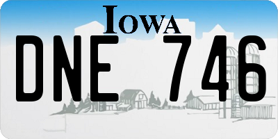 IA license plate DNE746