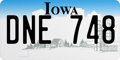 IA license plate DNE748