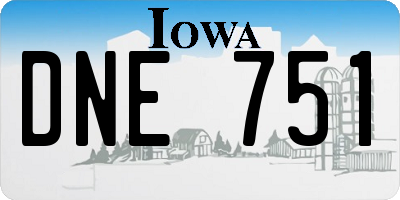 IA license plate DNE751