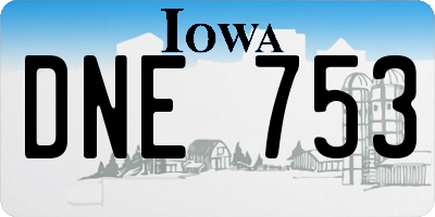 IA license plate DNE753