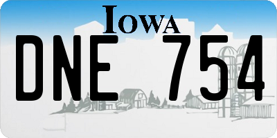 IA license plate DNE754