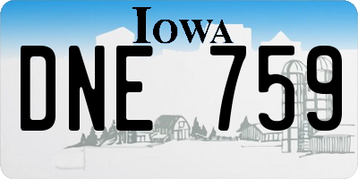 IA license plate DNE759