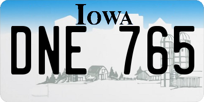 IA license plate DNE765