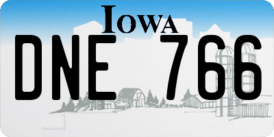 IA license plate DNE766