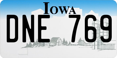 IA license plate DNE769