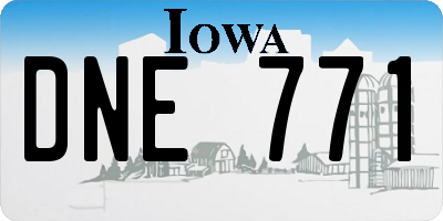 IA license plate DNE771