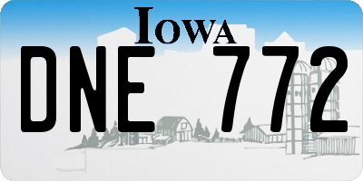 IA license plate DNE772