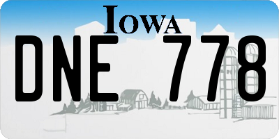 IA license plate DNE778