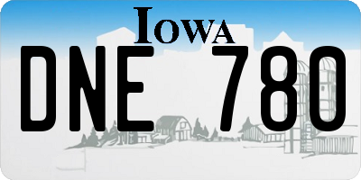 IA license plate DNE780