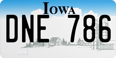 IA license plate DNE786