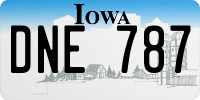 IA license plate DNE787