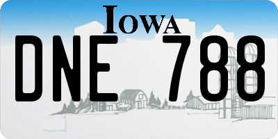 IA license plate DNE788