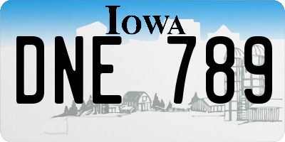 IA license plate DNE789