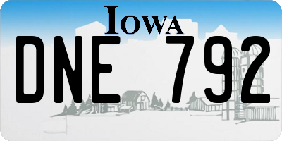 IA license plate DNE792