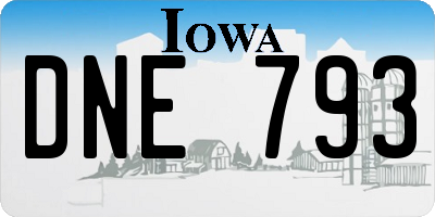 IA license plate DNE793