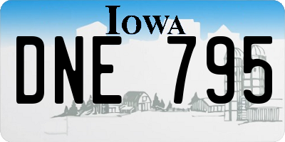 IA license plate DNE795