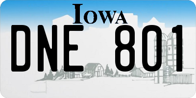 IA license plate DNE801