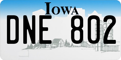 IA license plate DNE802