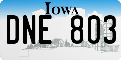 IA license plate DNE803